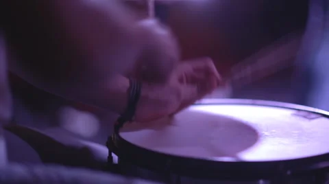 Drummer playing the drum on stage Stock Footage 68544654