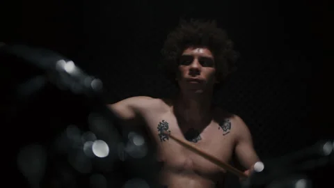 A Drummer Playing the Drums alone Stock-Footage 258338027