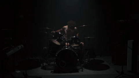 Drummer Playing the Drums alone Stock-Footage 258338512