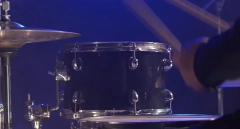 Drummer playing drums close up Stock Footage 153918438
