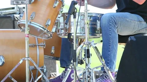 Drummer playing drums closeup Stock Footage 50943692