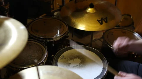 Drummer playing drums Stock Footage 47792970