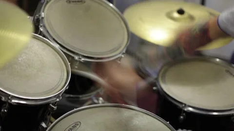 Drummer playing drums Stock Footage 52634906