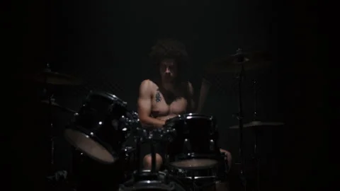 A Drummer Playing the Drums by himself Video stock 258335531