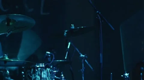 Drummer playing on drums at open air rock festival Stock Footage 44207485