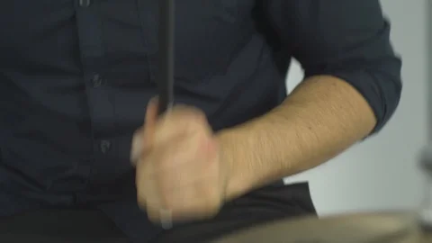 Drummer Playing Drums In Slow Motion 02 Stock Footage 127024103
