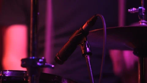 Drummer Playing Drums On Stage Video stock 128540188
