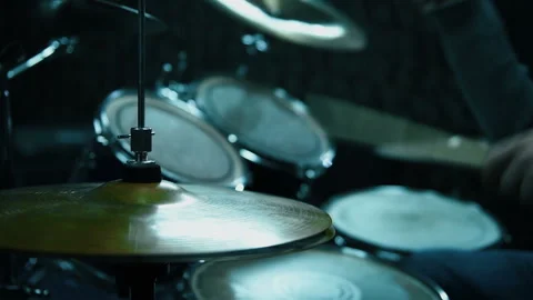 Drummer Playing On Drums In Studio Stock Footage 111401290