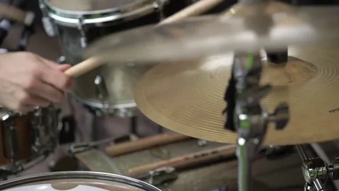 Drummer playing percussion Stock Footage