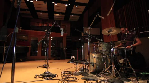 Drummer playing in Recording Studio As 09 Video stock 35211401