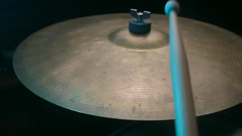 Drummer playing ride cymbal Stock Footage 312986653