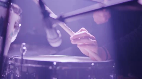 Drummer playing snare drum, drum kit Stock Footage 167766505