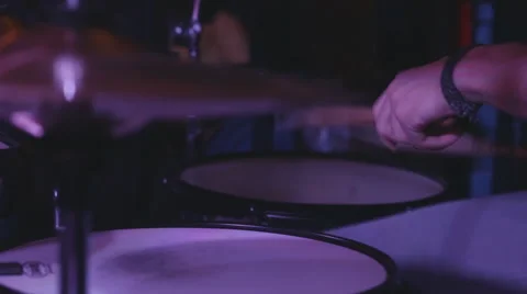 Drummer playing on stage close up Video stock 68544718