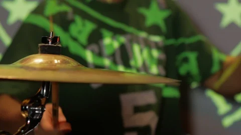 Drummer Plays Cymbals Stock Footage 127631595