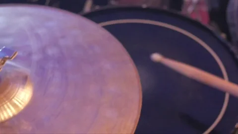 The drummer plays the drums Stock Footage 79415079