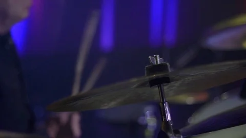 The drummer plays the drums Stock Footage 98224234
