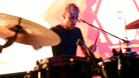 The drummer plays a dynamic drum part Video stock 160852197