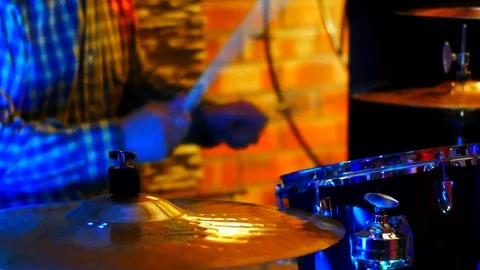Drummer plays a fast rhythm Stock Footage 112781979