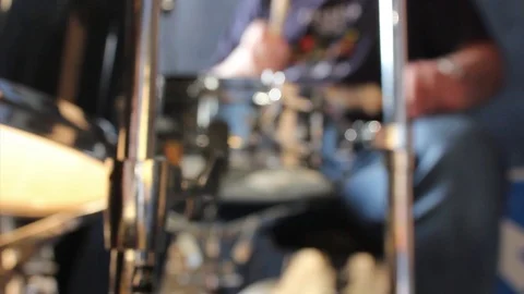 Drummer plays a pattern, blured Stock Footage 102282345