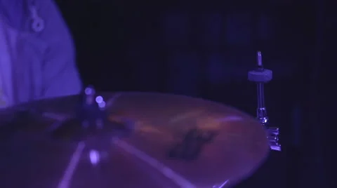 Drummer sets the drums before the concert Stock Footage 68544759