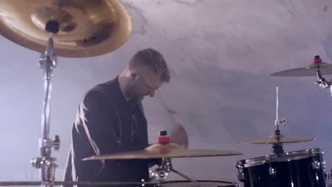 Drummer showing his skill Stock Footage 75155593
