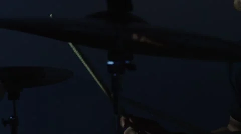 Drummer in Slow Motion Stock Footage 54046965