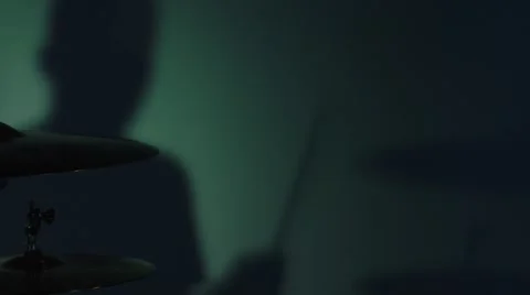 Drummer in Slow Motion-Shadow Stock Footage 54047421