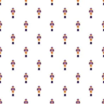 Drummer soldier toy seamless repeat pattern Stock Illustration
