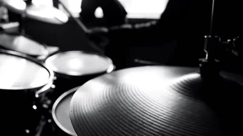 Drummer in studio Stock Footage 61769905