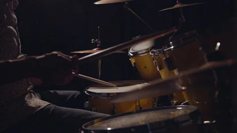 Drummer Swinging Slowmo Stock Footage 156470193