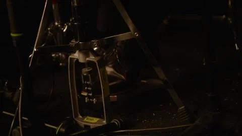 Drummer using High-Hat Pedal Stock-Footage 342485562