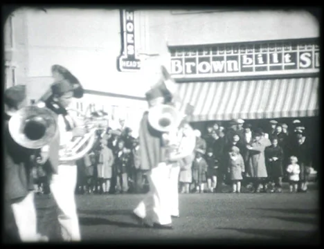 Drummers in 1930s Parade Stock Footage 32704310