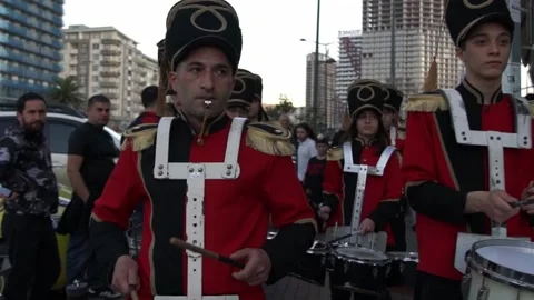 Drummers on the city streets Video stock 237022406