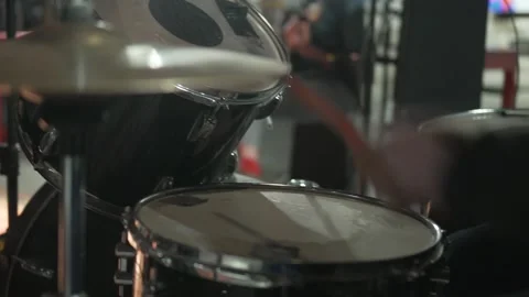 Drummer's hands close-up, the guy is holding drumsticks. Stock Footage 201339348