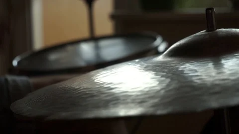 Drummer's hands quickly hit the snare drum and at the end strongly on the cymbal Stock Footage 118233714
