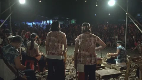 Drummers Perform with the Indigenous People at an Open Air Concert with Audio Stock Footage 157631879