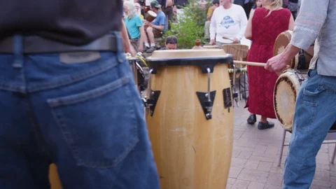 Drummers performing during the live street concert Stock Footage 103433112
