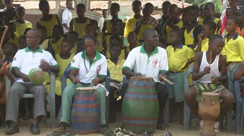 DRUMMERS PERFORMING AT SCHOOL CEREMONY Stock Footage 59865609