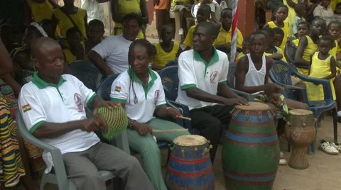 DRUMMERS PERFORMING AT SCHOOL CEREMONY Stock Footage 59865623