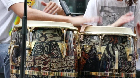 Drummers playing street Stock Footage 68451251