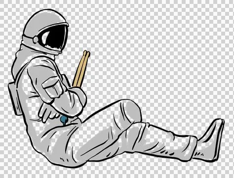 The Drumming Astronaut Illustration