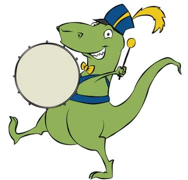 Drumming Dinosaur Illustrazione stock