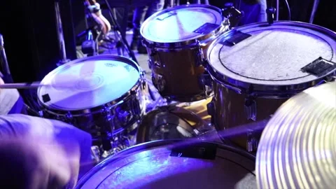 Drumming during a concert Stock Footage 255633648