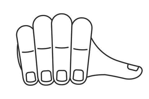 Drumming fingers semi flat linear vector hand gesture イラスト素材