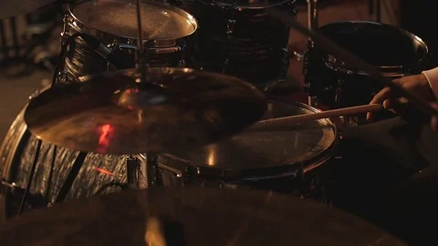 Drumming Live Slow Motion v2 Stock Footage 87659363
