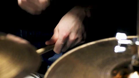 Drumming musician close up Stock-Footage 301778545