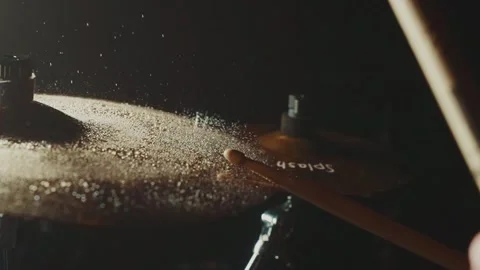 Drumming performance showcasing rhythmic intensity at local venue Stock Footage 303803130