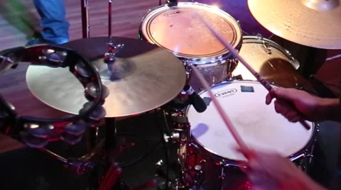 Drumming in Slow Motion Stock Footage 33625764