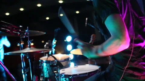 Drumming On Stage Stock Footage 33605801