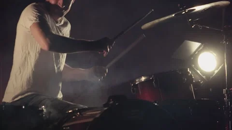 Drumming in Super Slow Motion 2 Stock Footage 52542740
